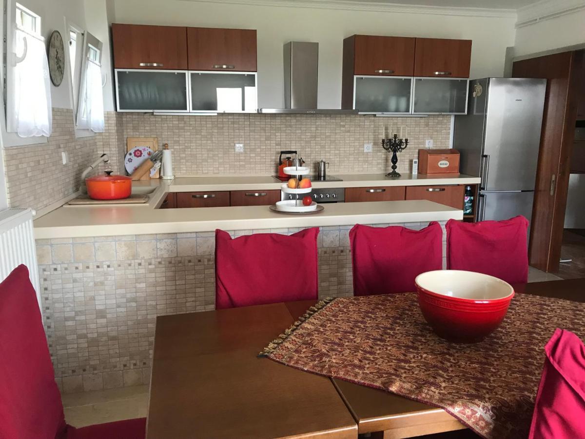Schoenes Familienappartement In Pelekas, Corfu Mit Meerblick Bagian luar foto