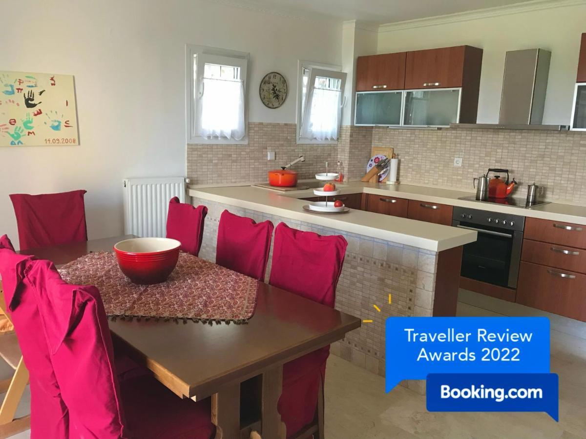 Schoenes Familienappartement In Pelekas, Corfu Mit Meerblick Bagian luar foto