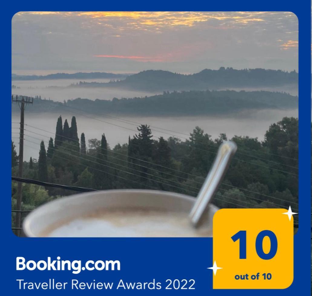 Schoenes Familienappartement In Pelekas, Corfu Mit Meerblick Bagian luar foto